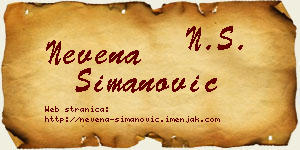 Nevena Simanović vizit kartica